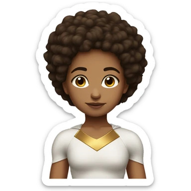 superhero, child, girl, afro brown hair, brown eyes, Hispanic, freckles  sticker