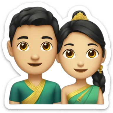 Boy and Girl in khmer culture sticker