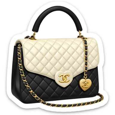 chanel white heart bag sticker