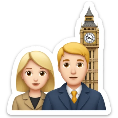 London Big ben with couple  sticker