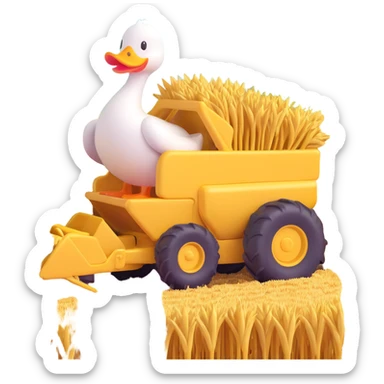 animal crossing character, duck that harvest wheat sticker