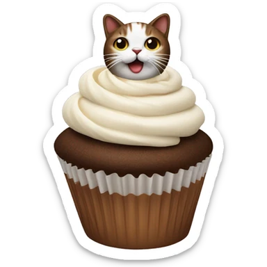 Cupcake with a Cat’s head and cream on top sticker