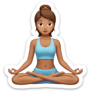 tanned girl with brown hair doing yoga sticker