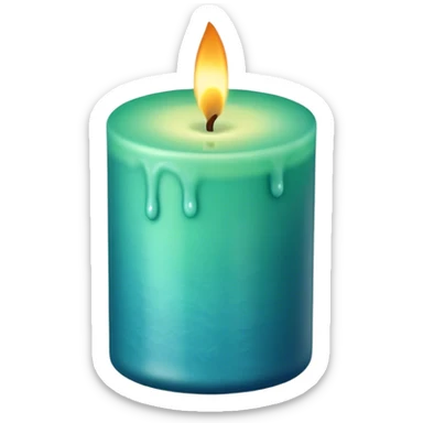 autumn vibe candle in the color blue and green sticker