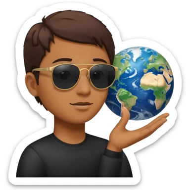 Hqz un emoji mezclando estos 😎🌍 sticker