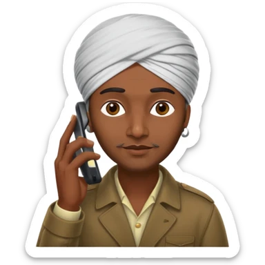 generate an indian cab driver calling on mobile sticker