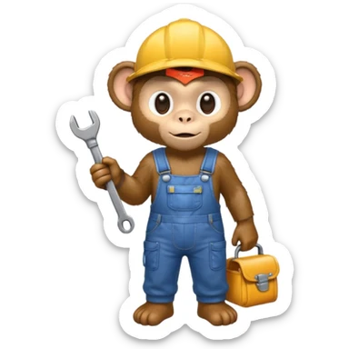 monkey mechanic  sticker