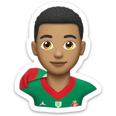 Mbappé avec le maillot du maroc sticker