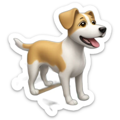 un chien qui conduit un bateau sticker