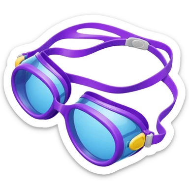 swim goggles purple small sticker