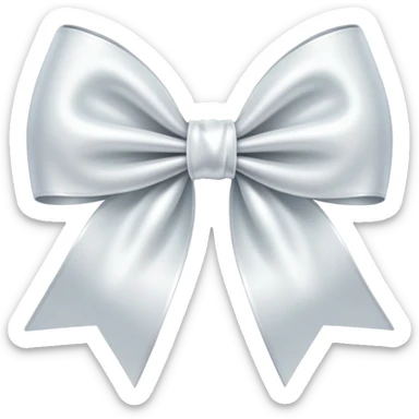 white satin bow sticker