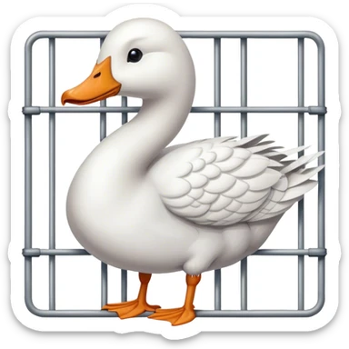 A plain white goose in jail sticker