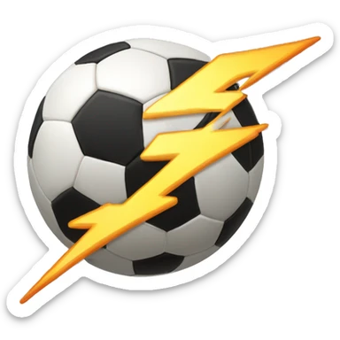 Soccer ball with a thunder sticker