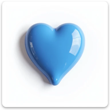 blue heart pistol, photorealistic style, glossy finish, on a white background sticker
