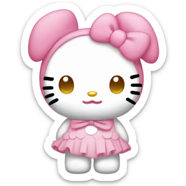 My melody hello kitty emoji sticker