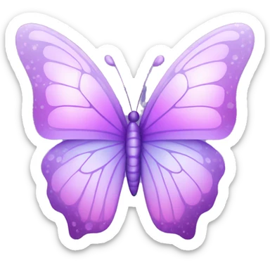 Sparkly glossy Pastel lilac-gradient butterfly sticker