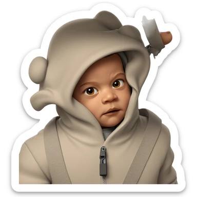 realistic hooded figure portrait sticker