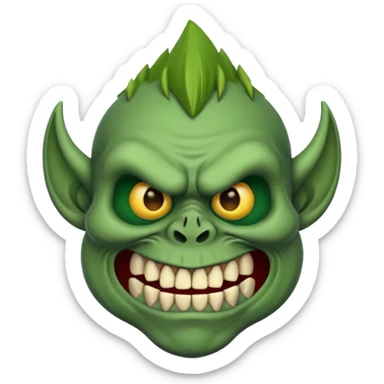 skull face troll emojie sticker