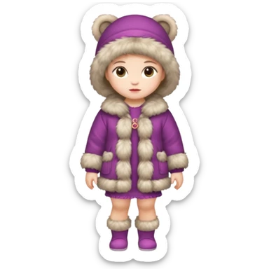 a full body of baby girl wearing fur clothing



















 sticker