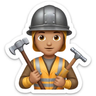 An emoji representing the ironman challenge for an Albion Online mmorpg player who crafts everything themselves the hard way, and does not buy or sell items in-game. sticker