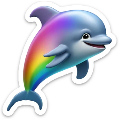 Delfin springt über Regenbogen  sticker