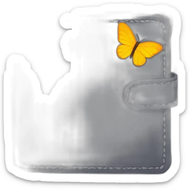 wallet with a butterfly exiting from it sticker