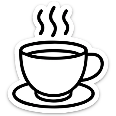 outlined icon of a cup of coffee sticker