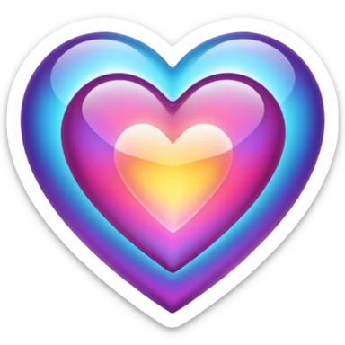 colorful crystal heart sticker