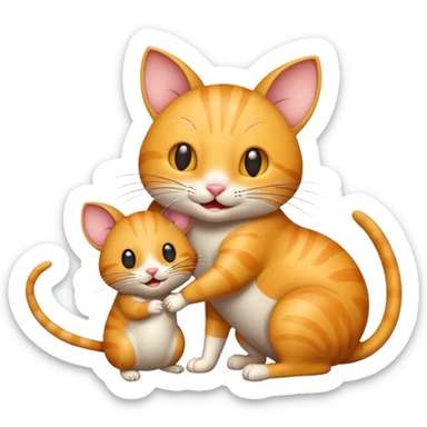 cat and mouse  sticker