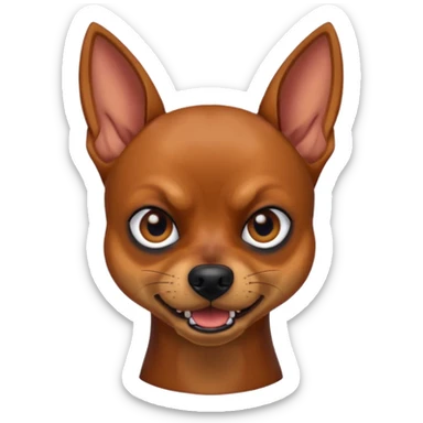miniature pinscher dog looking mad sticker