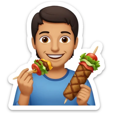 lebanese person eating kebab sticker