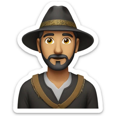 Man with qabli topi sticker