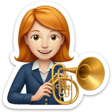 Ginger woman playing trombone sticker