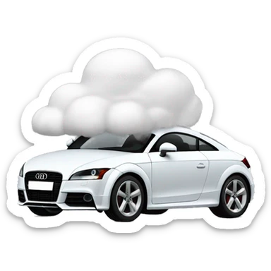 Thick cloud figure driving a audi TT car sticker