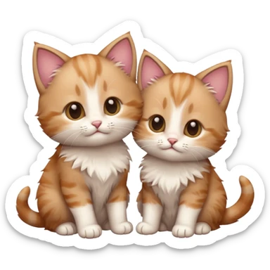 puppy love - Infatuation/falling in love - intense but short-lived passion with 2 kittens sticker