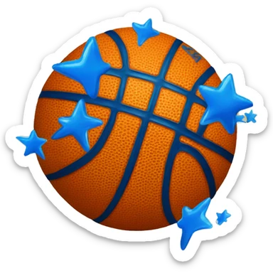 a basketball with 7 stars on top of it  sticker