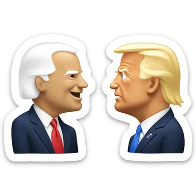 donald trump and joe biden facing each other sticker