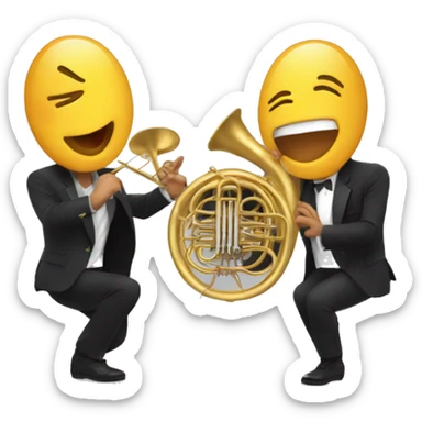 French horn rave sticker