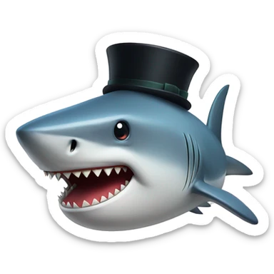 Shark with a top hat sticker