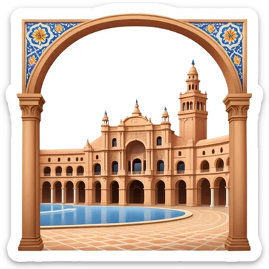 Plaza de España Landmark Emoji – Featuring its semicircular palace, grand arches, and decorative tilework. sticker