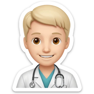 cartoon face for  a doctor replying approval sticker