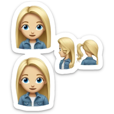 Skinny girl with blonde hair blue eyes and dressed with baggy jeans sticker