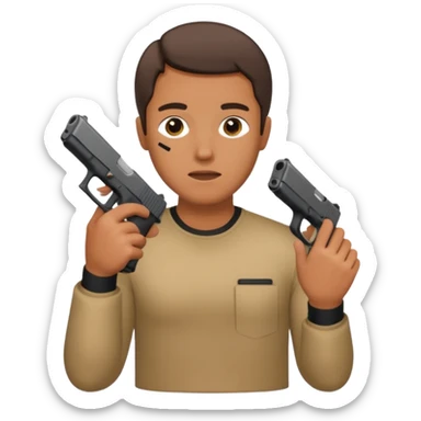 Un moreno con una gloc en mano tapándose la cara sticker