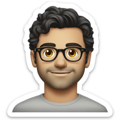 young oscar isaac with glasses and clean shaven sticker