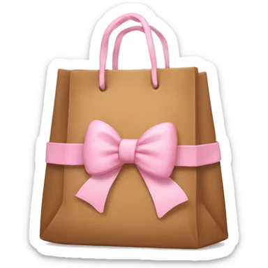 Brown bag with pastel pink bow sticker