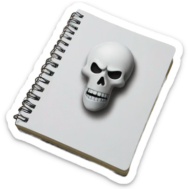 notebook with death note print sticker