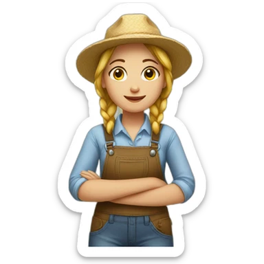 farmer girl  sticker