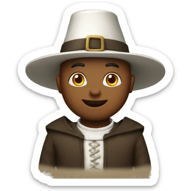 Thanksgiving white pilgrim sticker