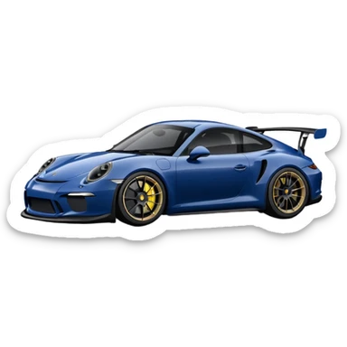 navy porsche gt3, black rims sticker