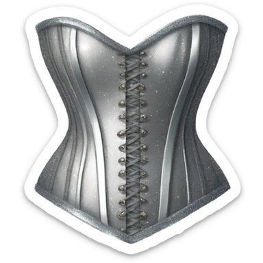 Shine and glitter silver corset sticker